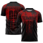 Soccer Jersey Black Sublimation Red Custom Uniform Soccer Jersey Black Sublimation Red Custom Uniform
