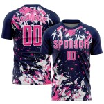 Uniform Jersey Custom Soccer Navy Pink-White Sublimation Uniform Jersey Custom Soccer Navy Pink-White Sublimation