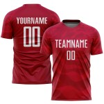 Jersey Soccer Sublimation Uniform Red Custom White Jersey Soccer Sublimation Uniform Red Custom White