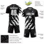 Uniform Black Custom Sublimation Soccer Jersey White