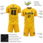 Custom Black Uniform Sublimation Gold Jersey Soccer Custom Black Uniform Sublimation Gold Jersey Soccer