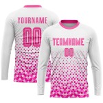 Pink Custom Jersey Soccer Uniform Sublimation White Pink Custom Jersey Soccer Uniform Sublimation White