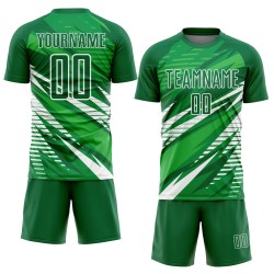 Soccer Custom Green Uniform Jersey White Sublimation Kelly