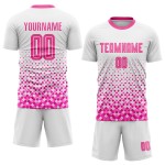 Pink Custom Jersey Soccer Uniform Sublimation White Pink Custom Jersey Soccer Uniform Sublimation White