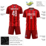 Custom Jersey Soccer Red Sublimation White Uniform Custom Jersey Soccer Red Sublimation White Uniform