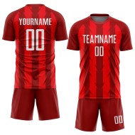 Custom Jersey Soccer Red Sublimation White Uniform Custom Jersey Soccer Red Sublimation White Uniform