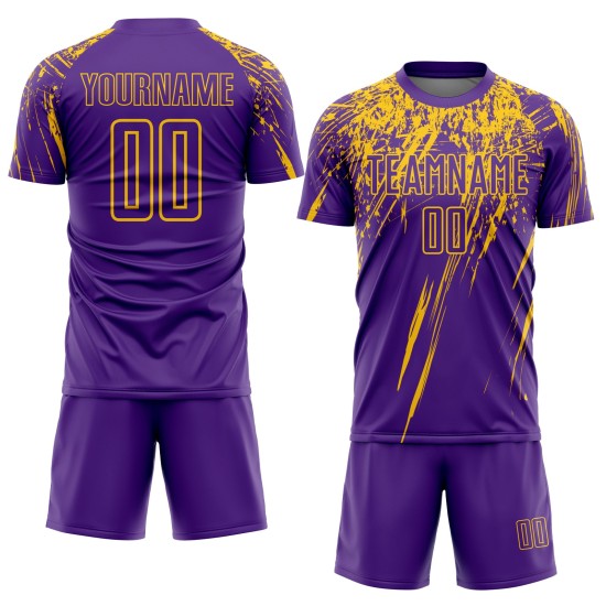 Purple Jersey Custom Uniform Soccer Yellow Sublimation Purple Jersey Custom Uniform Soccer Yellow Sublimation
