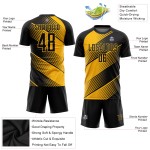 Uniform Black Custom Gold Soccer Sublimation Jersey Uniform Black Custom Gold Soccer Sublimation Jersey