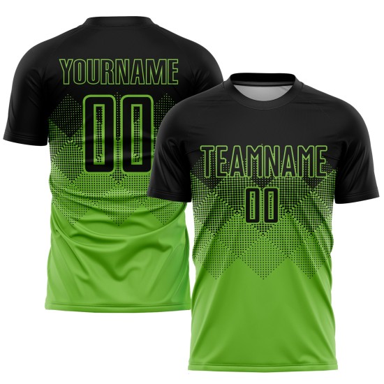 Uniform Soccer Sublimation Black Jersey Neon Custom Green Uniform Soccer Sublimation Black Jersey Neon Custom Green