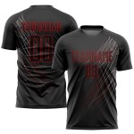 Uniform Custom Black Jersey Soccer Black-Red Sublimation