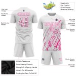 Pink Jersey White Soccer Custom Uniform Sublimation Pink Jersey White Soccer Custom Uniform Sublimation