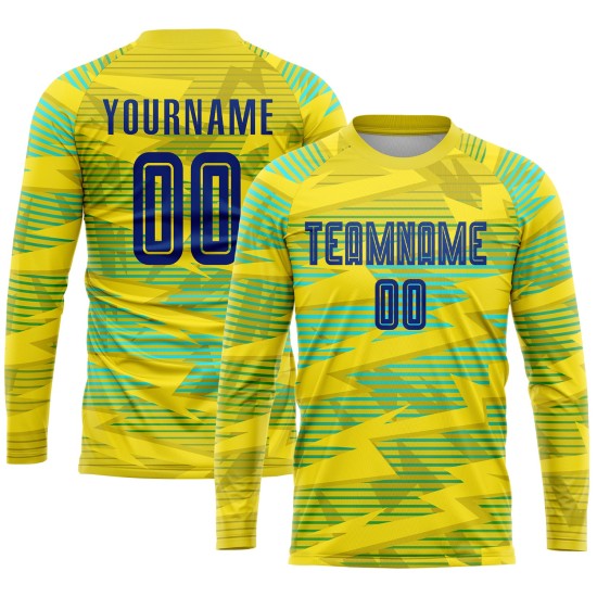 Uniform Sublimation Royal-Light Blue Custom Soccer Jersey Gold Away Uniform Sublimation Royal-Light Blue Custom Soccer Jersey Gold Away