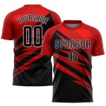 Soccer Red Uniform Black-White Sublimation Jersey Custom Soccer Red Uniform Black-White Sublimation Jersey Custom