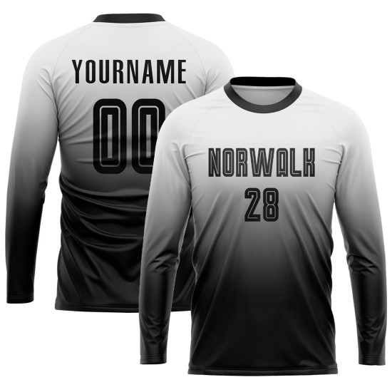 Soccer Fade Jersey White Sublimation Black Uniform Custom Fashion Soccer Fade Jersey White Sublimation Black Uniform Custom Fashion