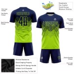 Soccer Green Custom Jersey Navy Sublimation Uniform Neon Soccer Green Custom Jersey Navy Sublimation Uniform Neon