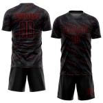 Uniform Jersey Soccer Sublimation Black Custom Red Uniform Jersey Soccer Sublimation Black Custom Red