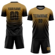 Jersey Old Sublimation Soccer Custom Gold Uniform Fashion Black Fade