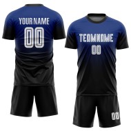 Fade Soccer Custom Jersey White-Black Royal Uniform Sublimation Fashion