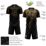 Black Old Sublimation Jersey Uniform Custom Gold Soccer Black Old Sublimation Jersey Uniform Custom Gold Soccer