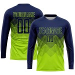 Soccer Green Custom Jersey Navy Sublimation Uniform Neon Soccer Green Custom Jersey Navy Sublimation Uniform Neon