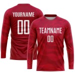 Jersey Soccer Sublimation Uniform Red Custom White Jersey Soccer Sublimation Uniform Red Custom White
