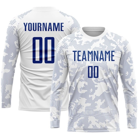 Royal Custom White Jersey Uniform Soccer Sublimation