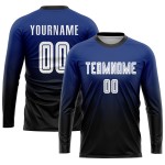 Fade Soccer Custom Jersey White-Black Royal Uniform Sublimation Fashion Fade Soccer Custom Jersey White-Black Royal Uniform Sublimation Fashion