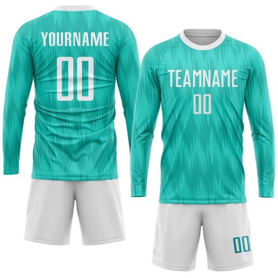 Uniform Soccer Jersey White Sublimation Custom Aqua Uniform Soccer Jersey White Sublimation Custom Aqua
