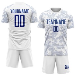 Royal Custom White Jersey Uniform Soccer Sublimation