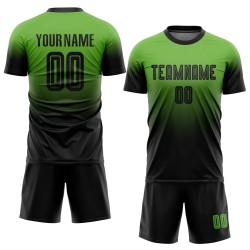 Fade Custom Jersey Fashion Sublimation Soccer Neon Green Uniform Black