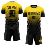 Sublimation Custom Fashion Fade Uniform Jersey Black Soccer Gold Sublimation Custom Fashion Fade Uniform Jersey Black Soccer Gold