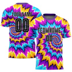 Tie Custom Soccer Uniform Black-White Dye Jersey Sublimation