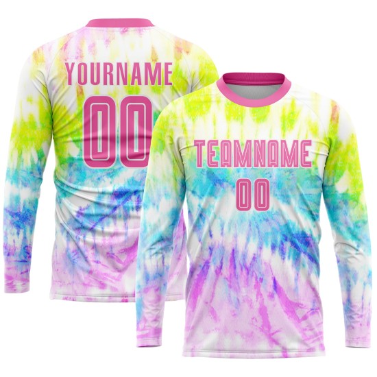 Tie Sublimation Custom Uniform Pink-White Dye Jersey Soccer Tie Sublimation Custom Uniform Pink-White Dye Jersey Soccer