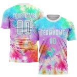 Sublimation Custom Dye Soccer Uniform Tie Blue White-Light Jersey