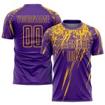 Purple Jersey Custom Uniform Soccer Yellow Sublimation Purple Jersey Custom Uniform Soccer Yellow Sublimation
