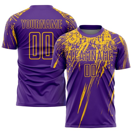 Purple Jersey Custom Uniform Soccer Yellow Sublimation Purple Jersey Custom Uniform Soccer Yellow Sublimation