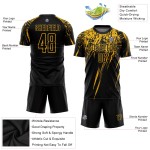 Soccer Gold Black Uniform Jersey Custom Sublimation Soccer Gold Black Uniform Jersey Custom Sublimation