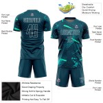 Green-Teal Uniform Jersey Soccer Sublimation Custom Green Green-Teal Uniform Jersey Soccer Sublimation Custom Green