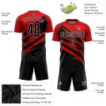 Soccer Red Uniform Black-White Sublimation Jersey Custom Soccer Red Uniform Black-White Sublimation Jersey Custom