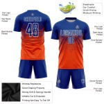 Orange Soccer Sublimation Jersey Uniform Custom Royal-White Orange Soccer Sublimation Jersey Uniform Custom Royal-White