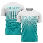 Aqua Jersey Soccer White Custom Uniform Sublimation Aqua Jersey Soccer White Custom Uniform Sublimation