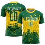 Jersey Green Green-Gold Custom Uniform Soccer Sublimation Jersey Green Green-Gold Custom Uniform Soccer Sublimation