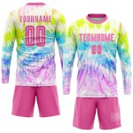 Tie Sublimation Custom Uniform Pink-White Dye Jersey Soccer Tie Sublimation Custom Uniform Pink-White Dye Jersey Soccer