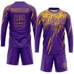 Purple Jersey Custom Uniform Soccer Yellow Sublimation Purple Jersey Custom Uniform Soccer Yellow Sublimation