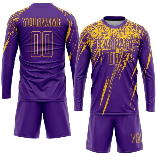 Purple Jersey Custom Uniform Soccer Yellow Sublimation Purple Jersey Custom Uniform Soccer Yellow Sublimation