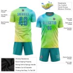 Custom Dye Jersey Teal-White Soccer Tie Sublimation Uniform Custom Dye Jersey Teal-White Soccer Tie Sublimation Uniform