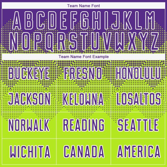 Purple-White Sublimation Custom Jersey Green Neon Soccer Uniform Purple-White Sublimation Custom Jersey Green Neon Soccer Uniform