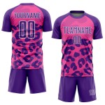 Jersey Purple-White Pink Sublimation Custom Uniform Soccer Print Animal Jersey Purple-White Pink Sublimation Custom Uniform Soccer Print Animal