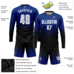 Fade Sleeve Soccer Sublimation Uniform Long White-Black Fashion Jersey Royal Custom Fade Sleeve Soccer Sublimation Uniform Long White-Black Fashion Jersey Royal Custom