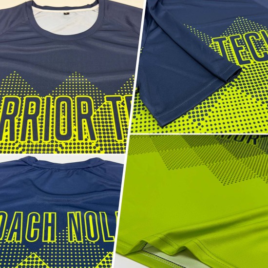 Soccer Green Custom Jersey Navy Sublimation Uniform Neon Soccer Green Custom Jersey Navy Sublimation Uniform Neon